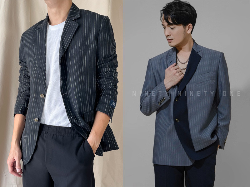 Áo khoác giả vest kẻ sọc - điểm nhấn thời trang nổi bật