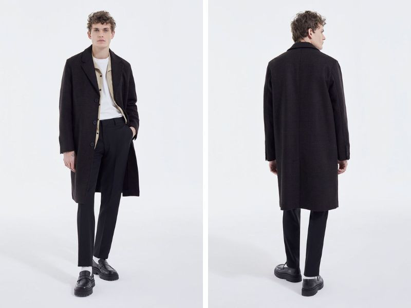 Áo măng tô nam dáng dài quá gối Bottega Veneta