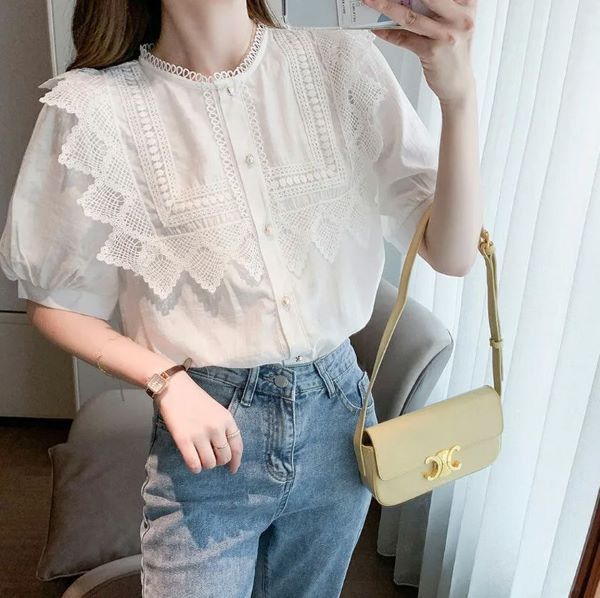 Áo sơ mi nữ cổ tròn tay lỡ