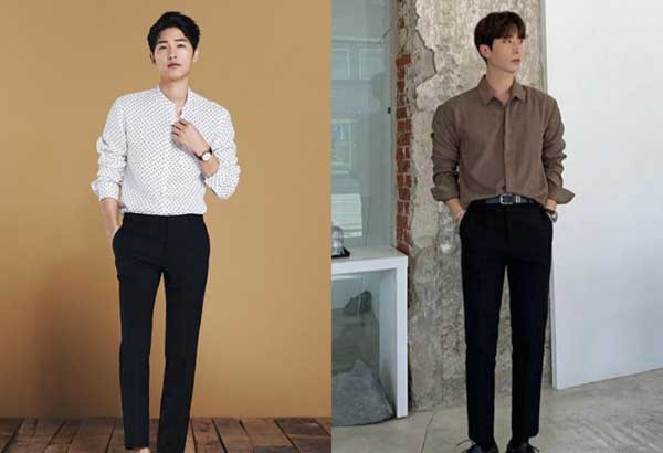 Áo sơ mi phối cùng quần tây phổ biến