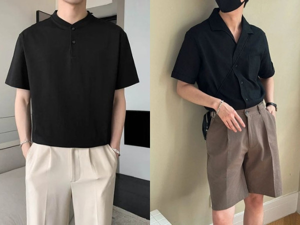 Bảng màu phối đồ nam đen - be