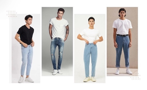 Cách phối đồ nam công sở với áo thun cùng quần jeans năng động