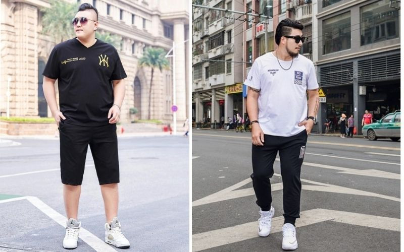 Kết hợp áo thun và quần kaki