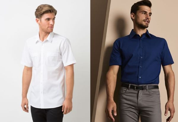 Mẫu phối áo sơ mi cộc tay với quần tây