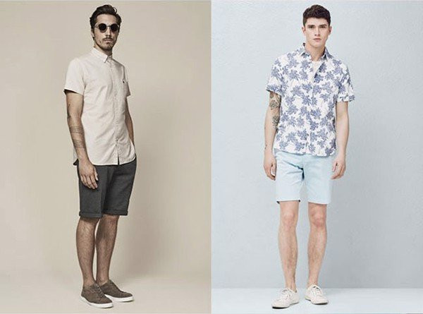 Mẫu phối áo sơ mi tay cộc với quần short