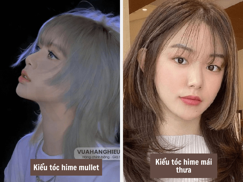 Tóc hime mullet - Tóc hime mái thưa