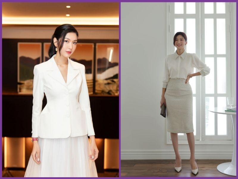Bí kíp phối đồ với chân váy trắng dài đẹp cho bốn mùa thướt tha